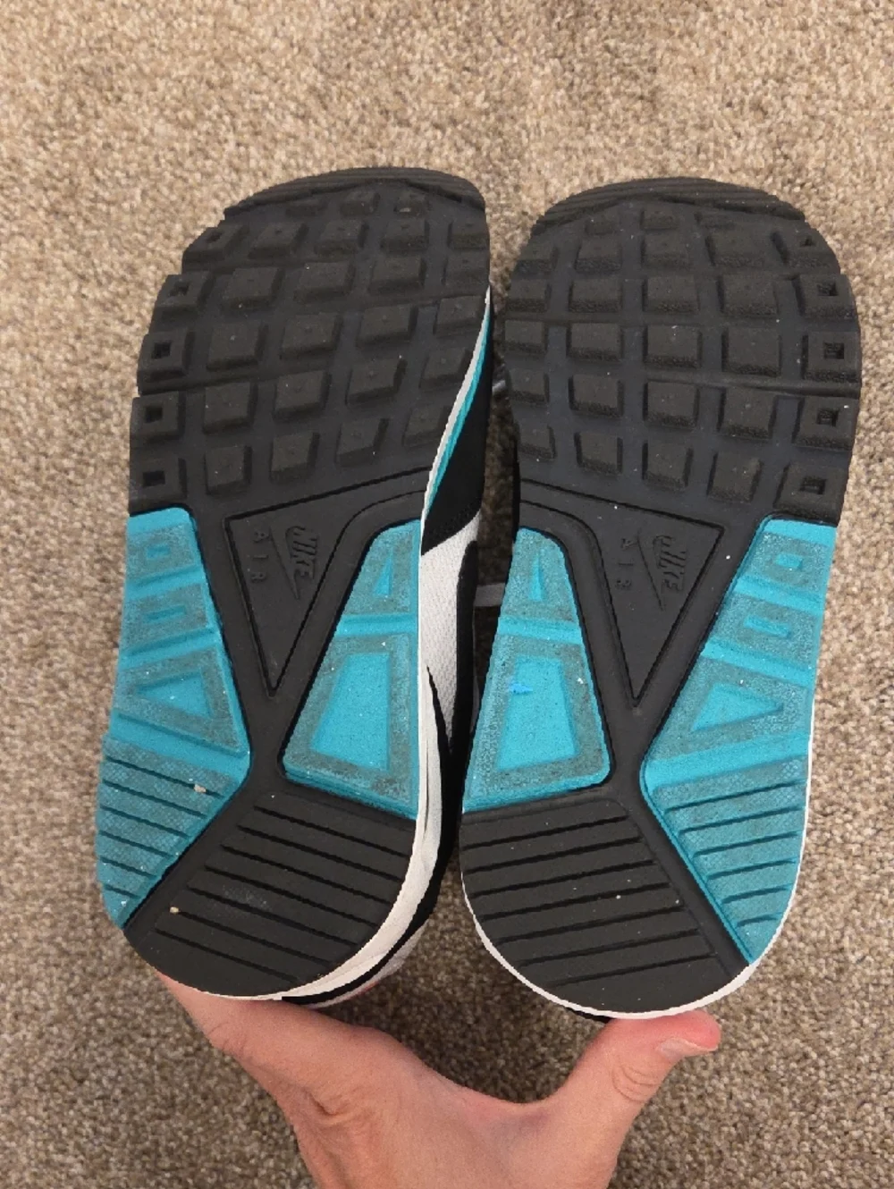 Nike White, Black, Gray, Orange & Teal Retro Running Shoes - Picture 5 of 7
